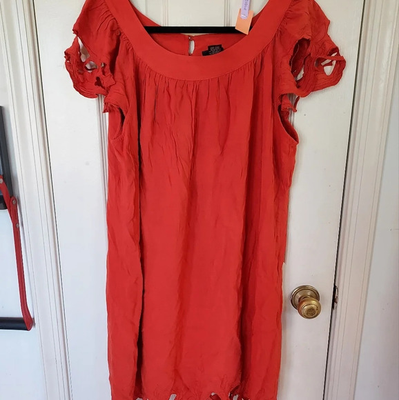 Torrid Orange Tunic Dress with Floral Cutouts in size 2X - Picture 1 of 11
